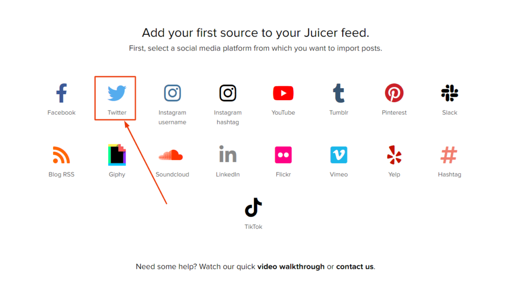 Add a Twitter Feed to a WordPress Website with the Juicer Widget Step 2