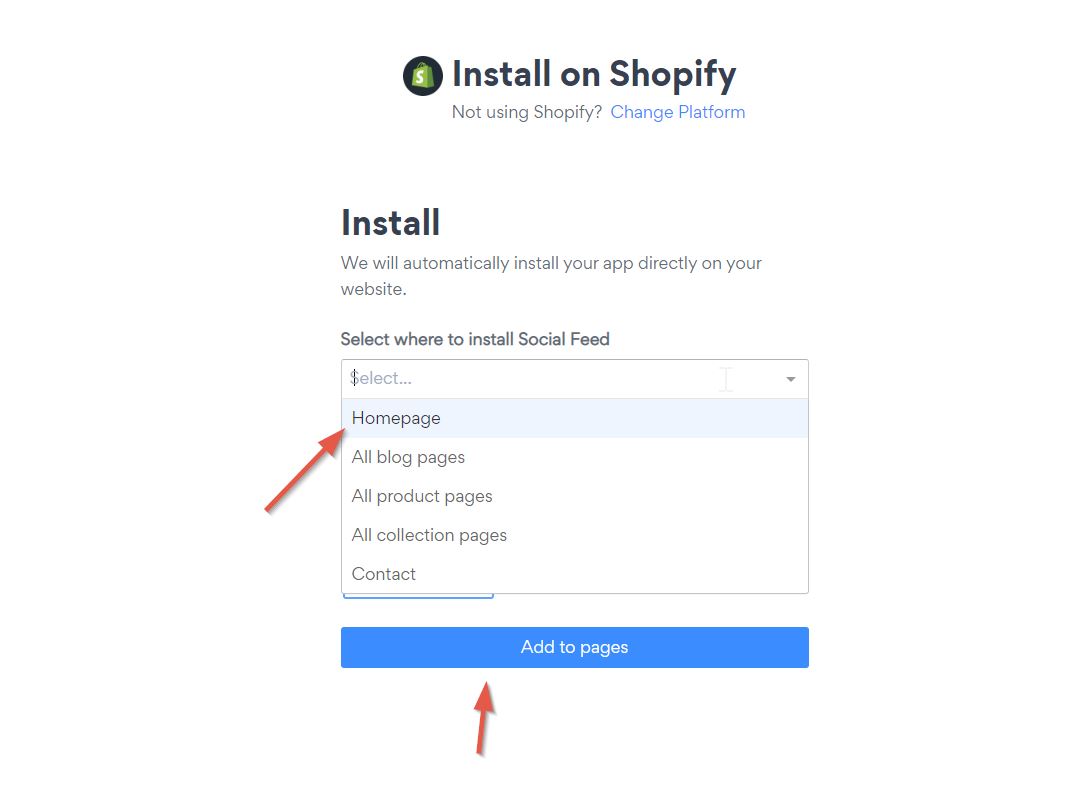 Add social media feed on Shopify using app store step 5