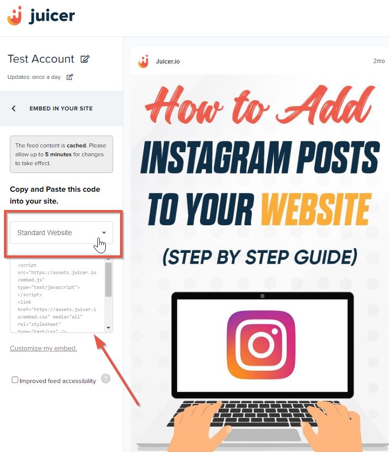 Add social media feed to Webflow step 4