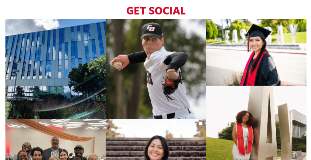 Cal State East Bay's Campus Photo Collage Embedded Social Wall