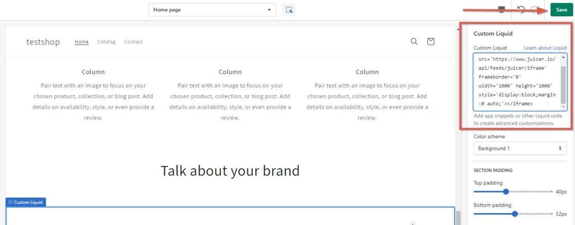 Embed LinkedIn Feed on Shopify Step 10