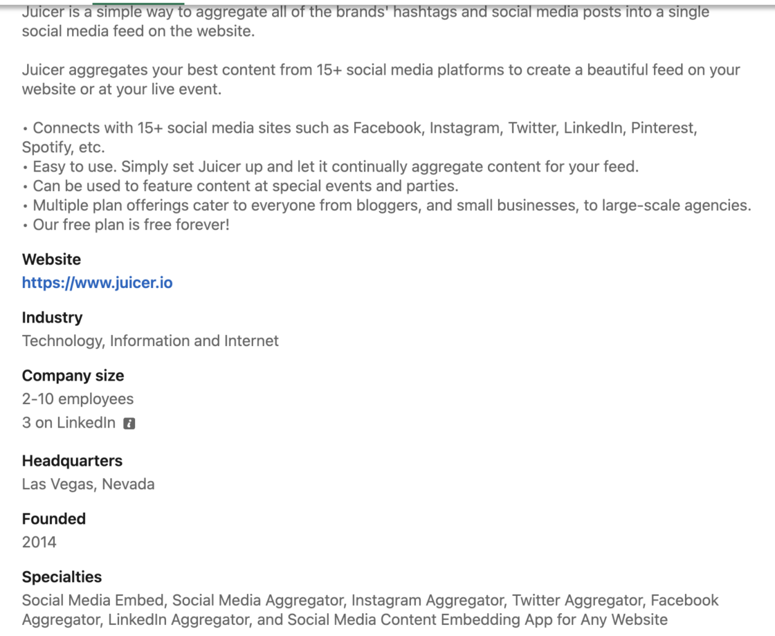Fill out your company description, founding information, website, location