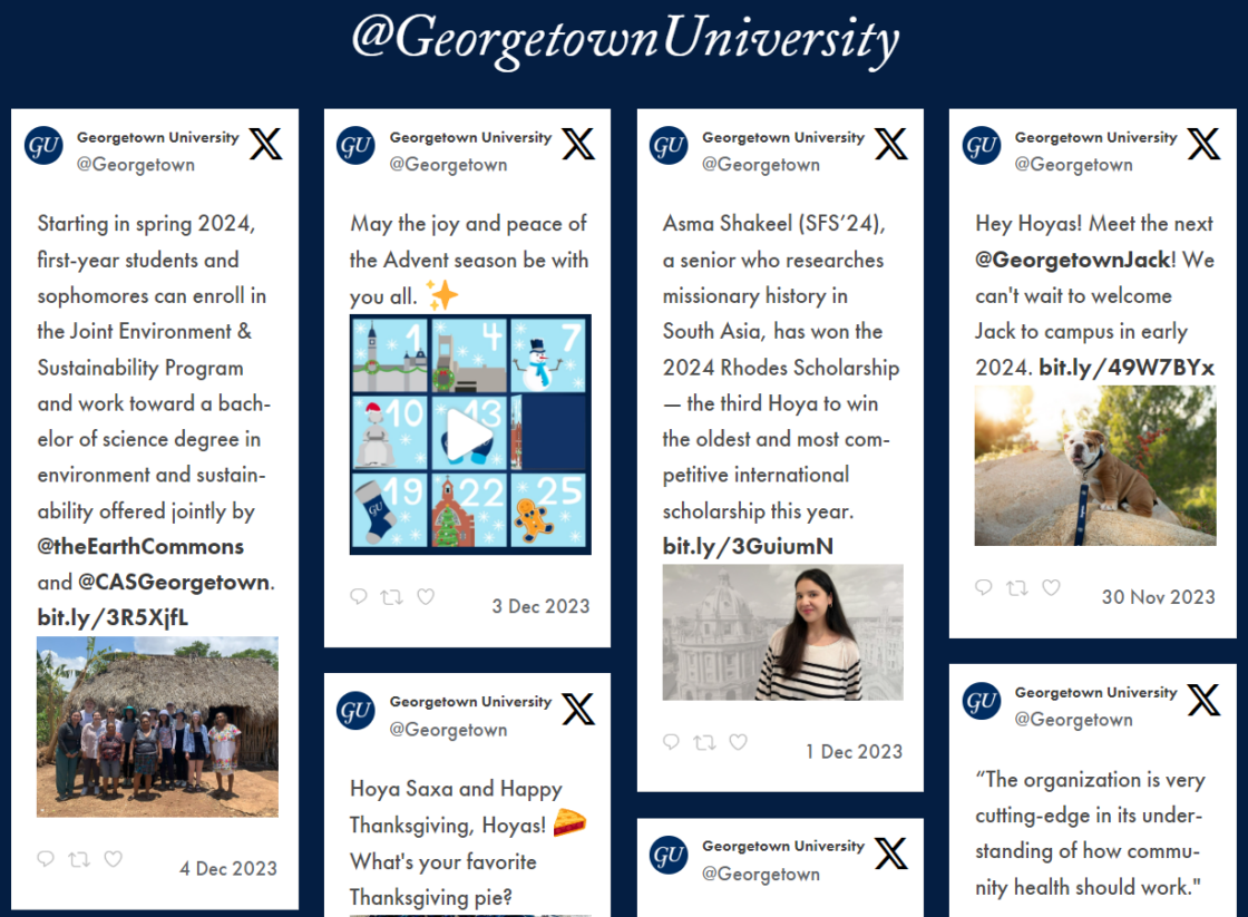 Georgetown University Social Media Feed