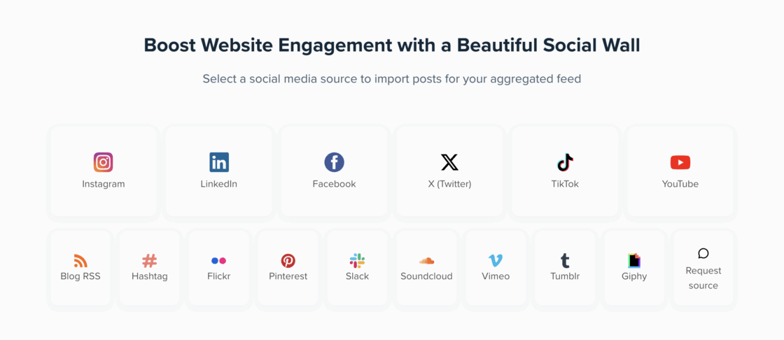 Social media sources offered by Juicer.io