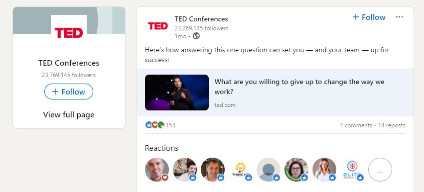 TED LinkedIn video