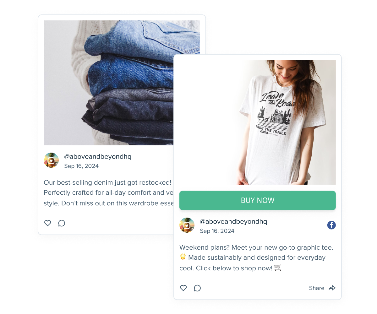 E-commerce and retail social media feed