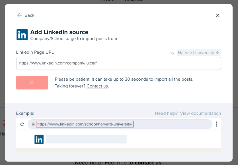 embed LinkedIn company feed on WordPress Step 6
