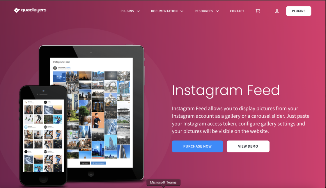 Quadlayers Instagram Feed Social Feed Gallery plugin