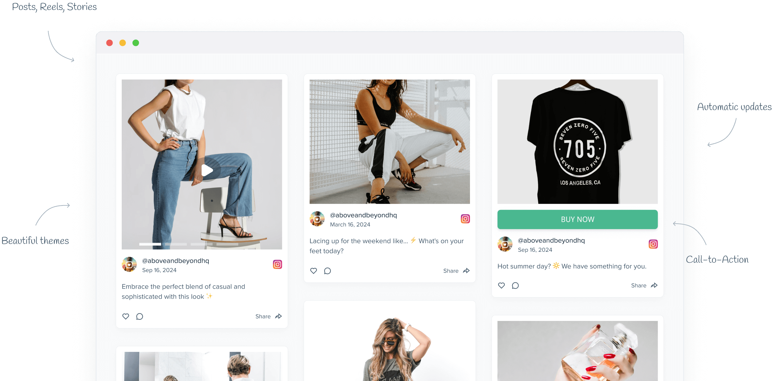 Instagram feed preview