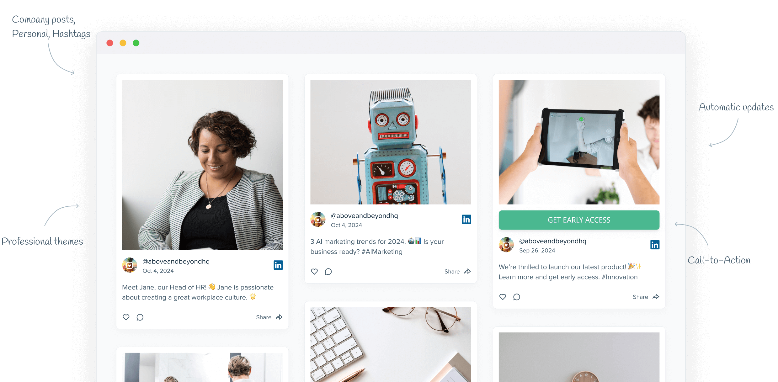 Linkedin feed preview