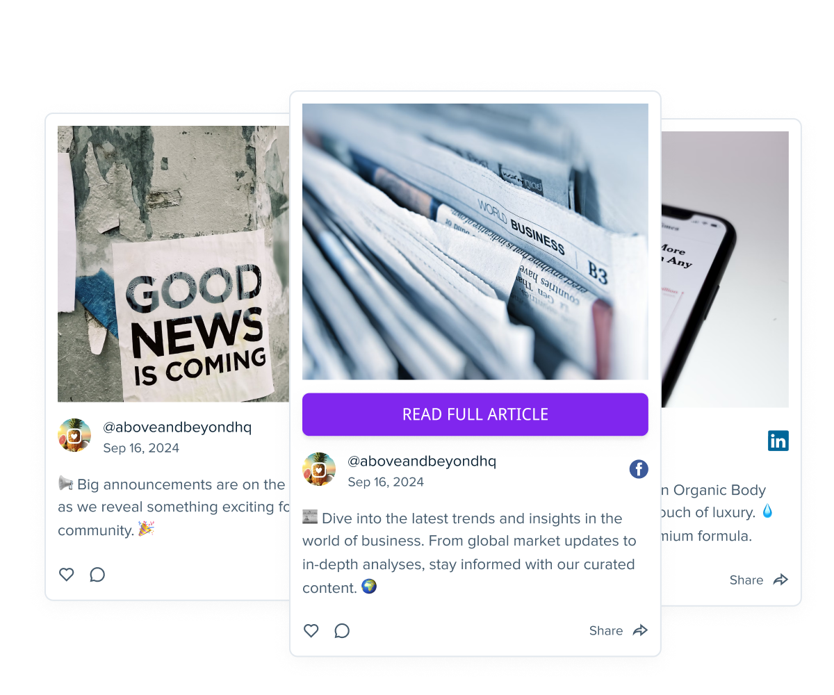 News & media social posts